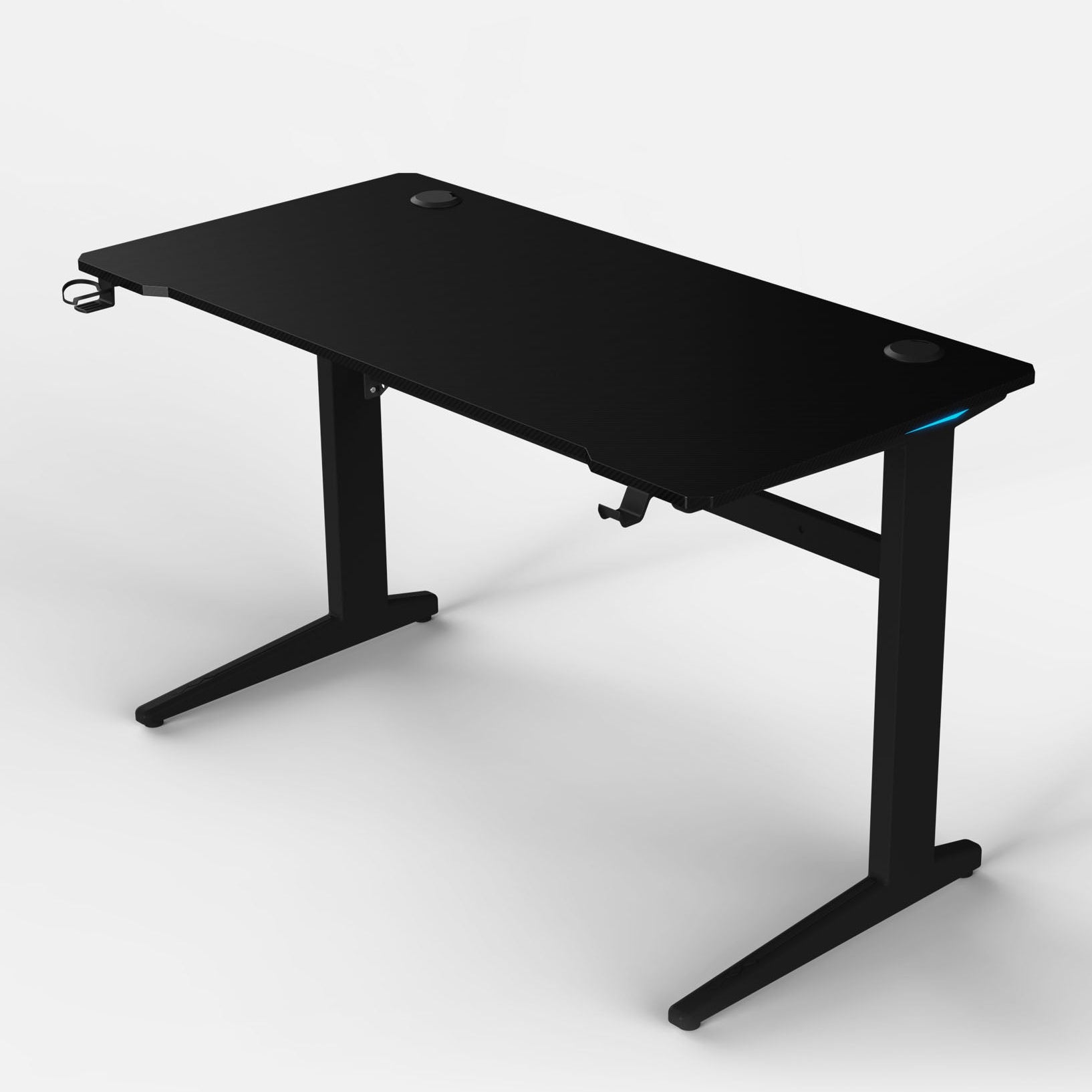 120 Workstation Desk | Carbon Fibre Finish, LED Lighting | B2B Pricing Gaming Desk - Wheeler Display