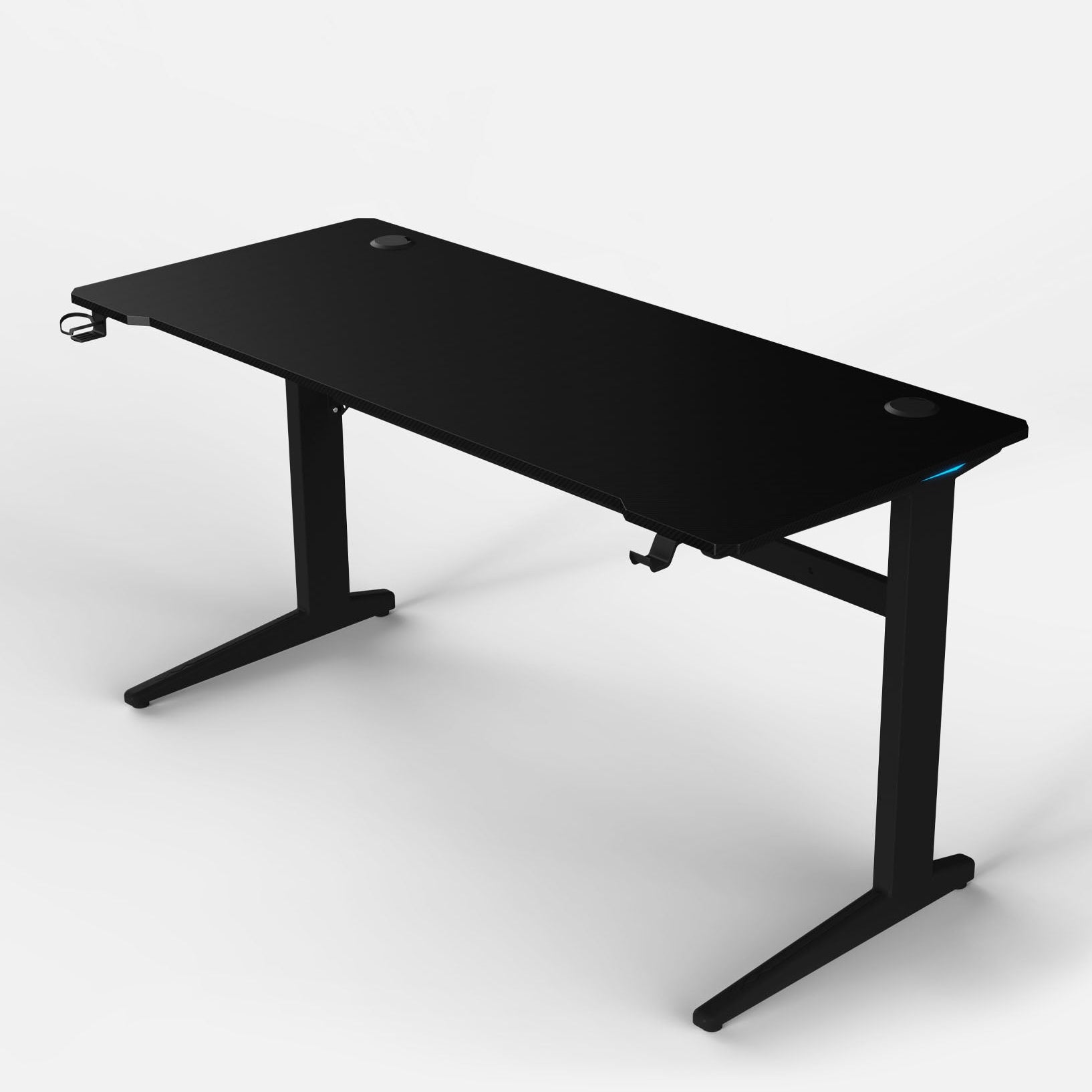 140 Workstation Desk | Carbon Fibre Finish, LED Lighting | B2B Pricing Gaming Desk - Wheeler Display