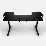 160 Workstation Desk | Carbon Fibre Finish, LED Lighting | B2B Pricing Gaming Desk - Wheeler Display