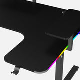 160 Workstation Desk | Carbon Fibre Finish, LED Lighting | B2B Pricing Gaming Desk - Wheeler Display
