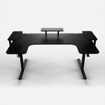 160 Workstation Desk | Carbon Fibre Finish, LED Lighting | B2B Pricing Gaming Desk - Wheeler Display