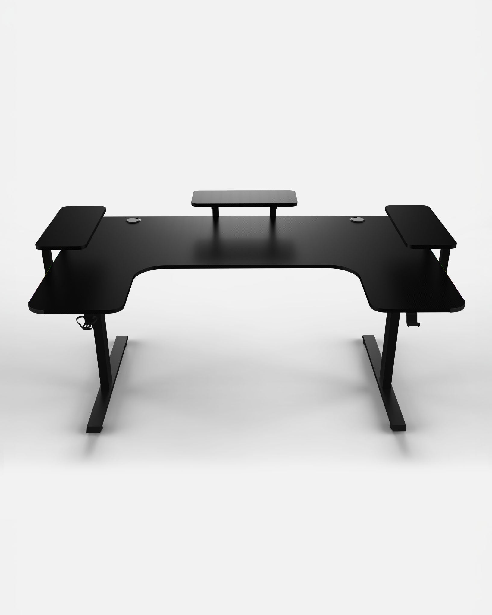 160 Workstation Desk | Carbon Fibre Finish, LED Lighting | B2B Pricing Gaming Desk - Wheeler Display