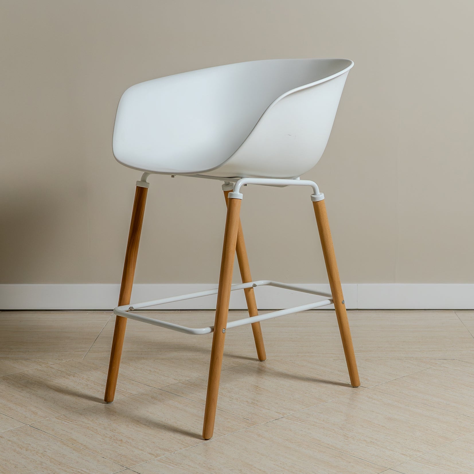 Scandi Bar Stool – White | Modern Display Seating | B2B Pricing Outlet Products - Wheeler Display