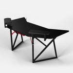 180 Workstation Desk | Carbon Fibre Finish, LED Lighting | B2B Pricing Gaming Desk - Wheeler Display