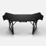 180 Workstation Desk | Carbon Fibre Finish, LED Lighting | B2B Pricing Gaming Desk - Wheeler Display