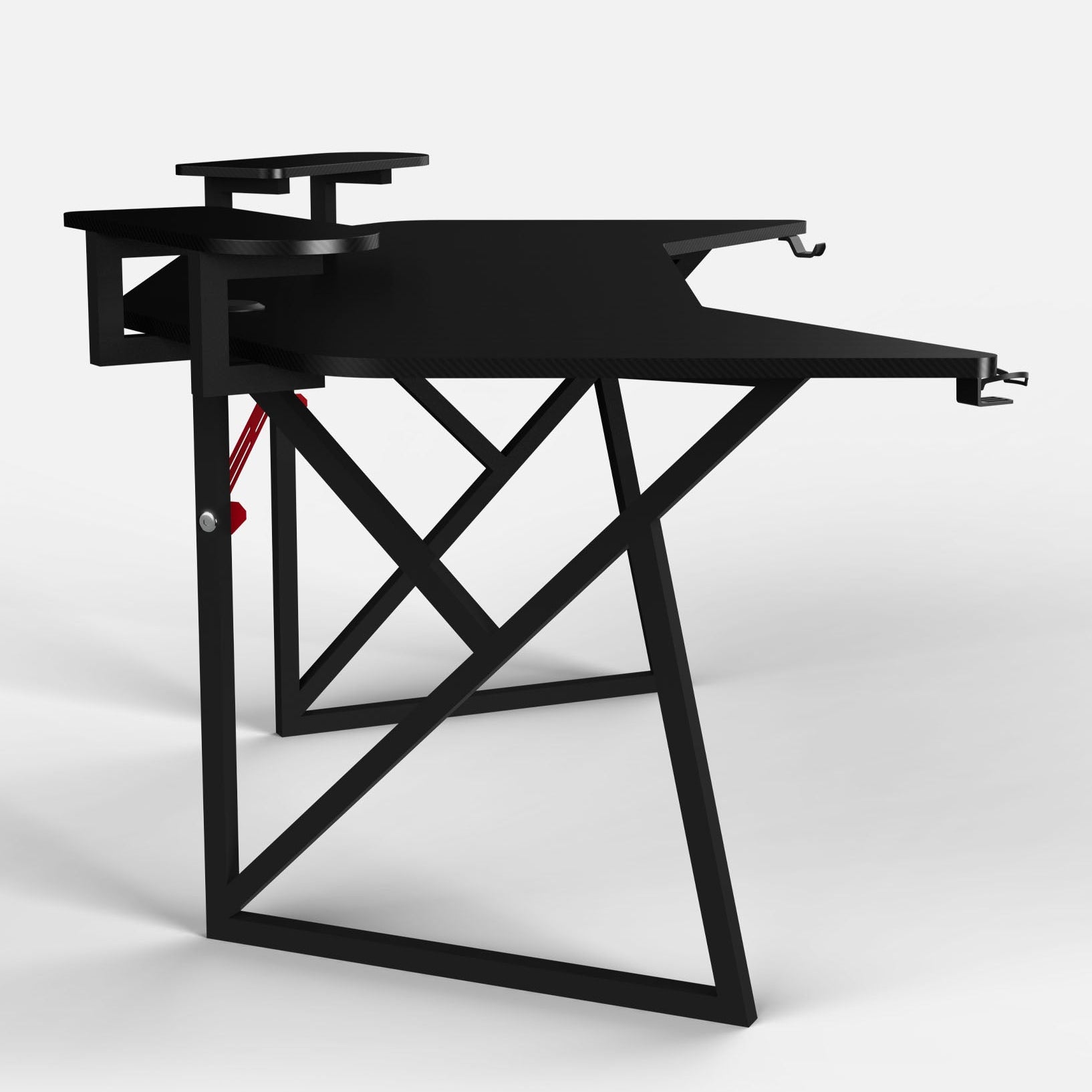 180 Workstation Desk | Carbon Fibre Finish, LED Lighting | B2B Pricing Gaming Desk - Wheeler Display