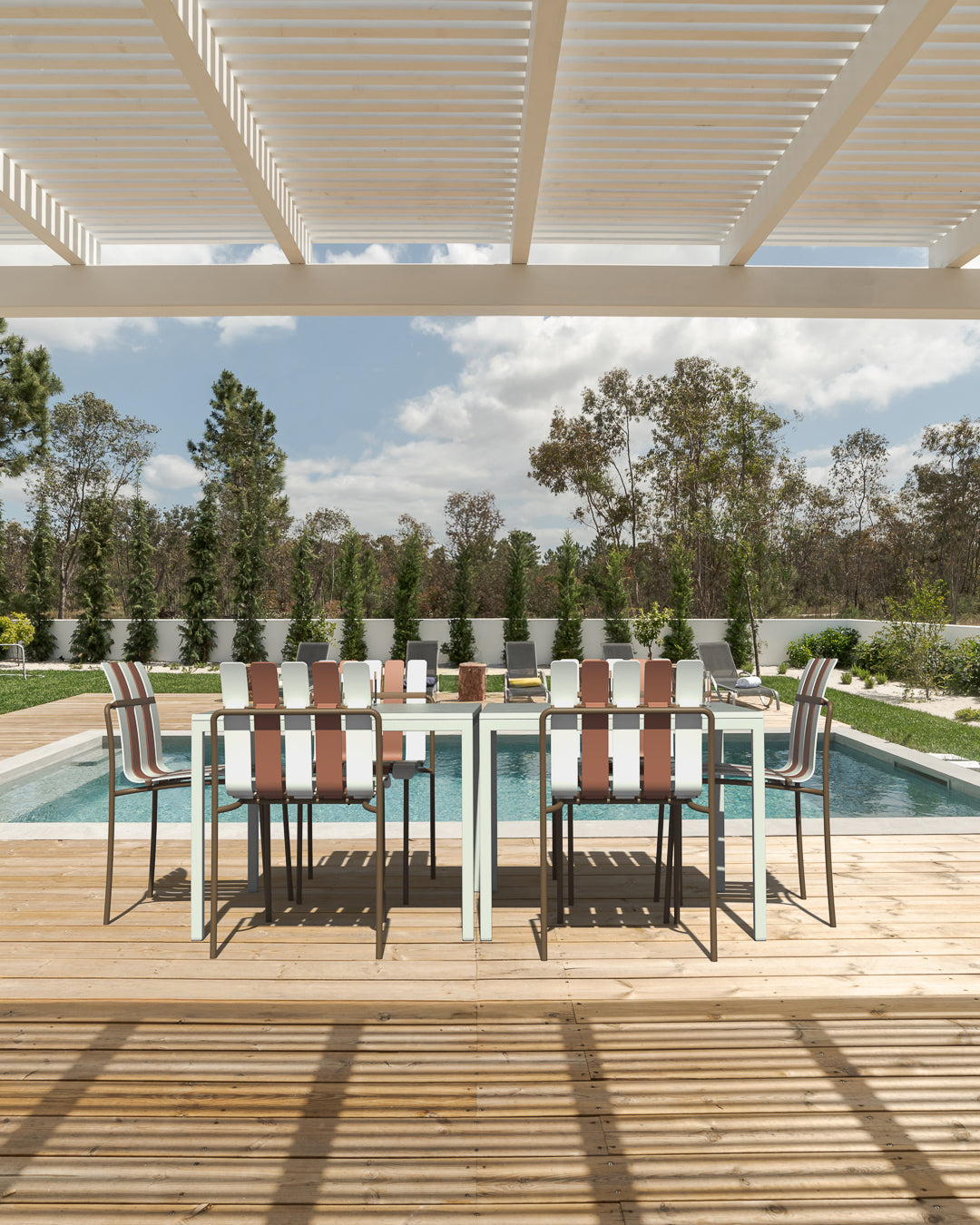 StackChair – Indoor/Outdoor Chair (Beige & White) | B2B Pricing Chair - Wheeler Display