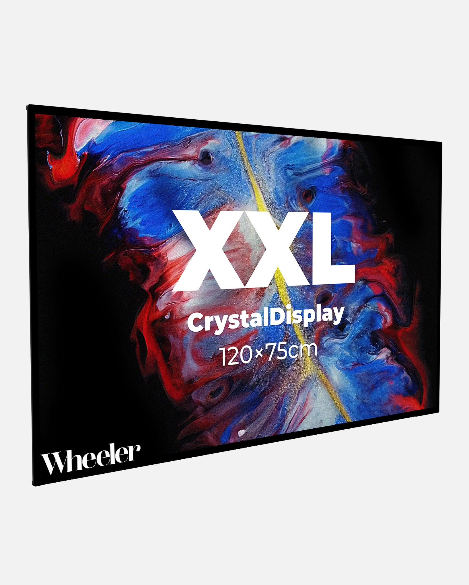 LED Display Lightbox / Glass + Aluminium / XXL (75×120 cm) / Black - Test CrystalDisplay Lightbox - Wheeler Display