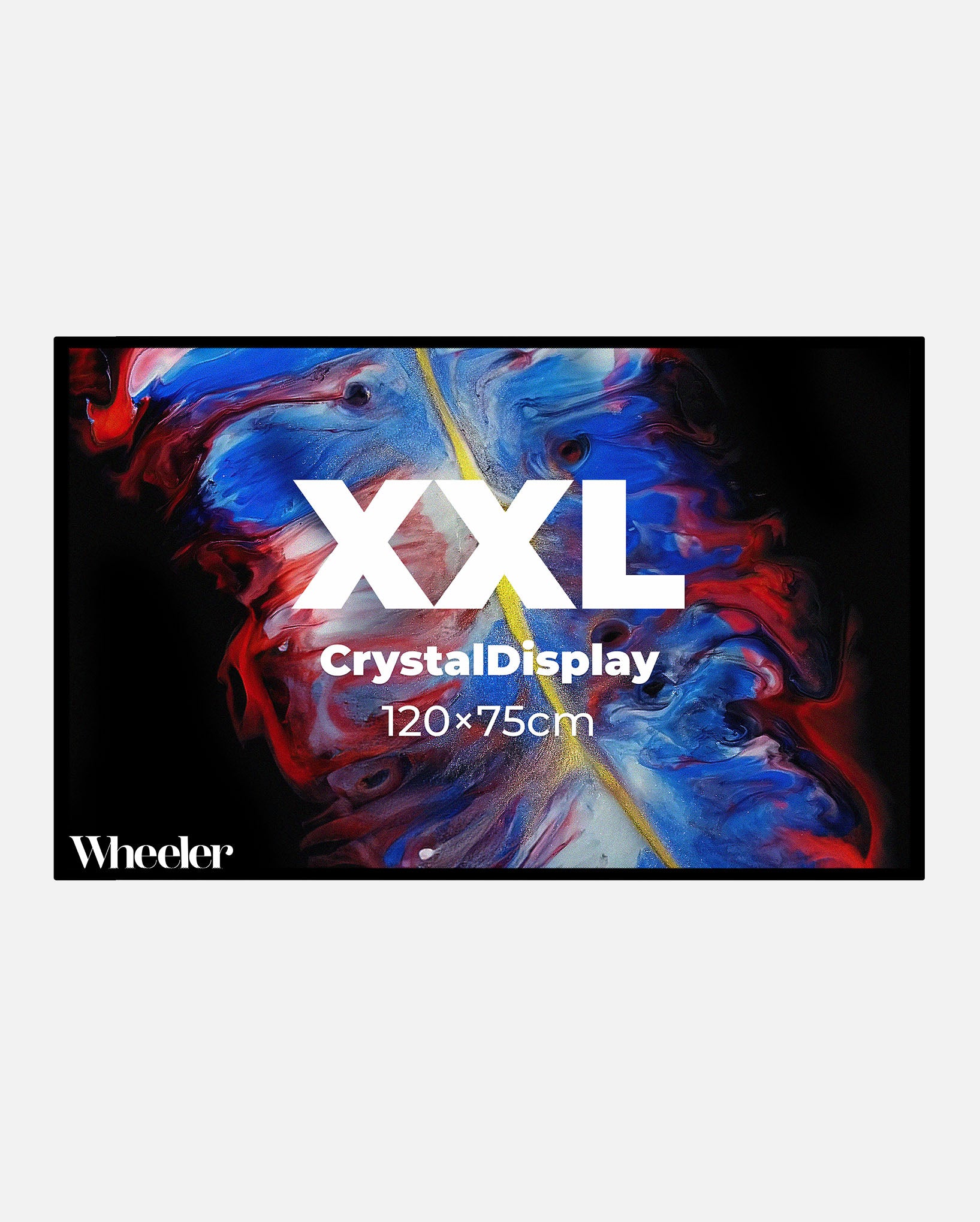 LED Display Lightbox / Glass + Aluminium / XXL (75×120 cm) / Black - Test CrystalDisplay Lightbox - Wheeler Display