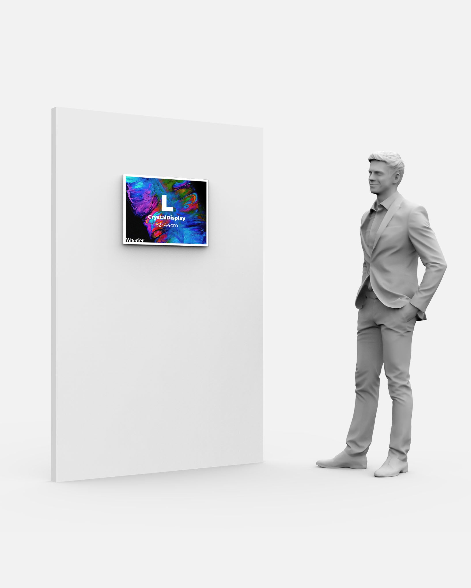 LED Display Lightbox / Glass + Aluminium / L (43×60 cm A2) / Silver CrystalDisplay Lightbox - Wheeler Display