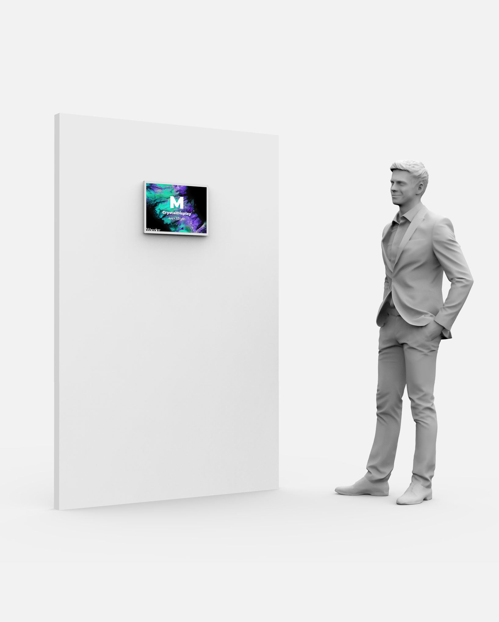 LED Display Lightbox / Glass + Aluminium / M (31×43 cm A3) / Silver CrystalDisplay Lightbox - Wheeler Display