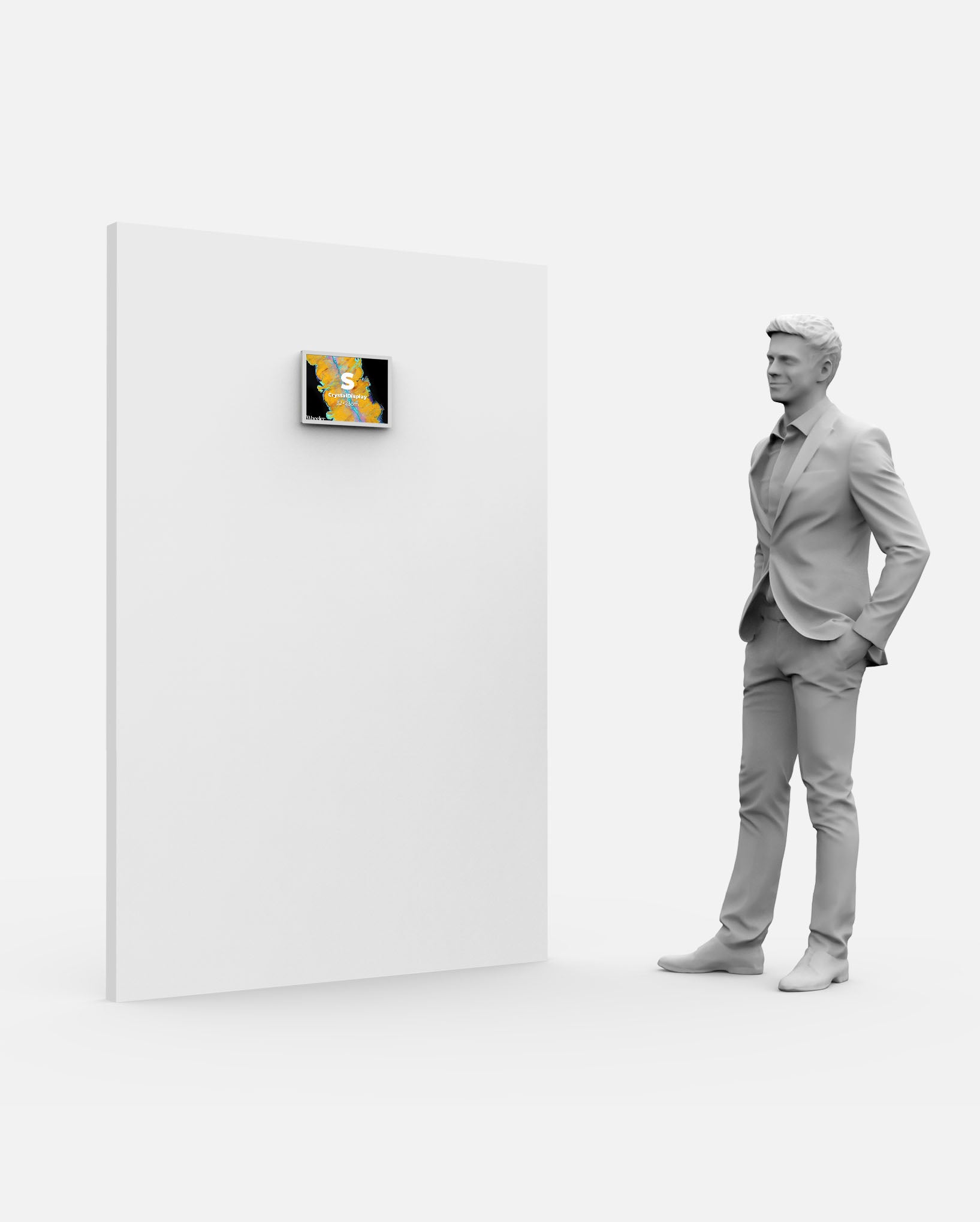 LED Display Lightbox / Glass + Aluminium / S (22.5×31 cm A4) / Silver CrystalDisplay Lightbox - Wheeler Display