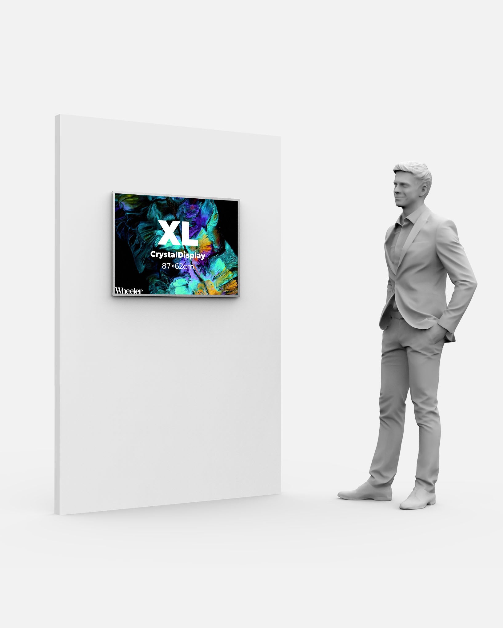 LED Display Lightbox / Glass + Aluminium / XL (60×85 cm A1) / Silver CrystalDisplay Lightbox - Wheeler Display