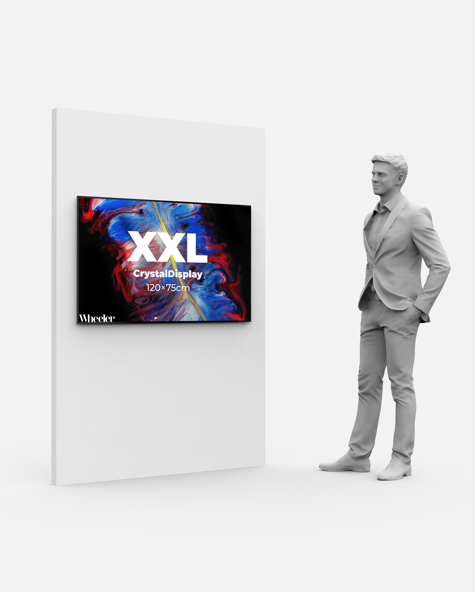 LED Display Lightbox / Glass + Aluminium / XXL (75×120 cm) / Black - Test CrystalDisplay Lightbox - Wheeler Display