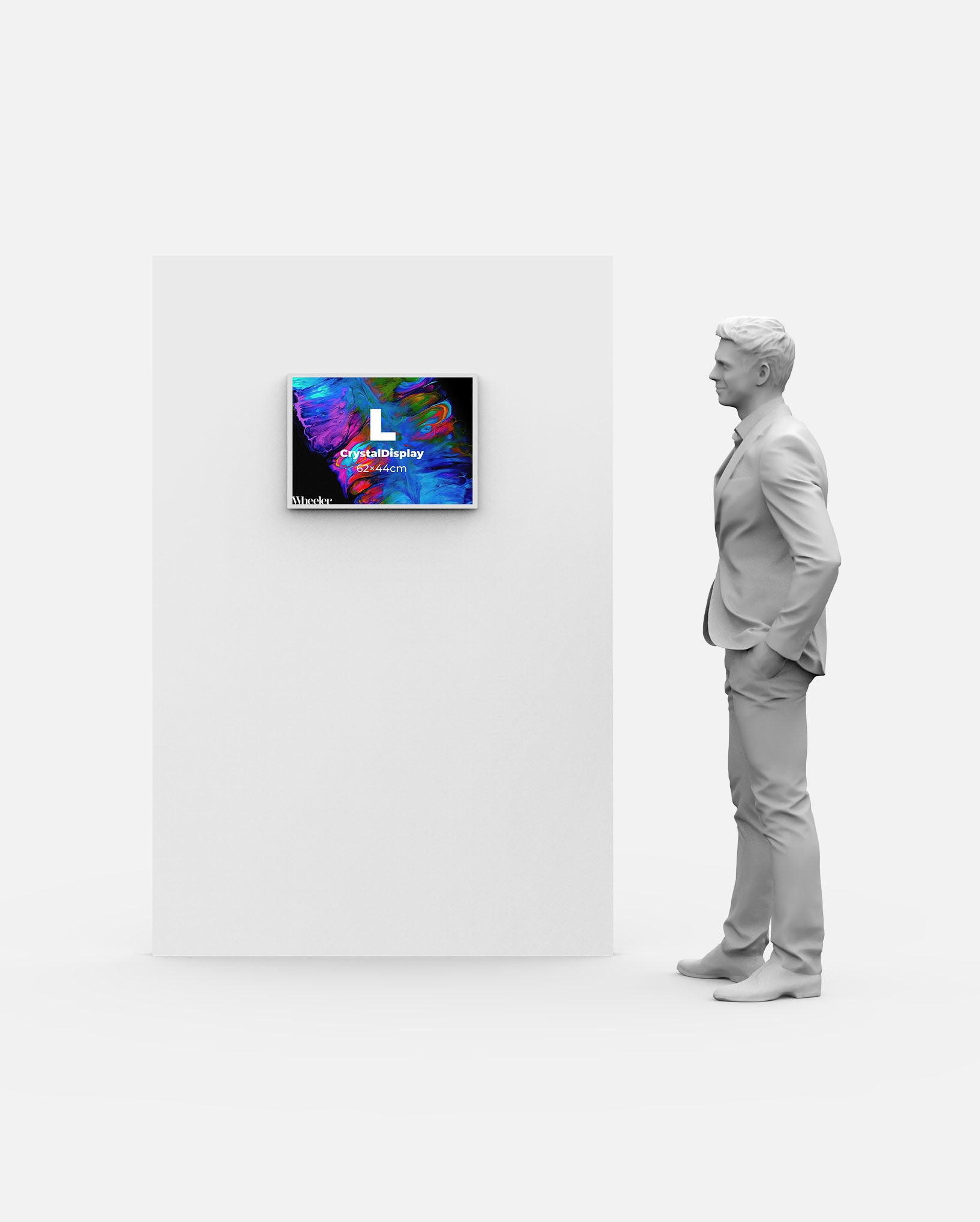 LED Display Lightbox / Glass + Aluminium / L (43×60 cm A2) / Silver CrystalDisplay Lightbox - Wheeler Display