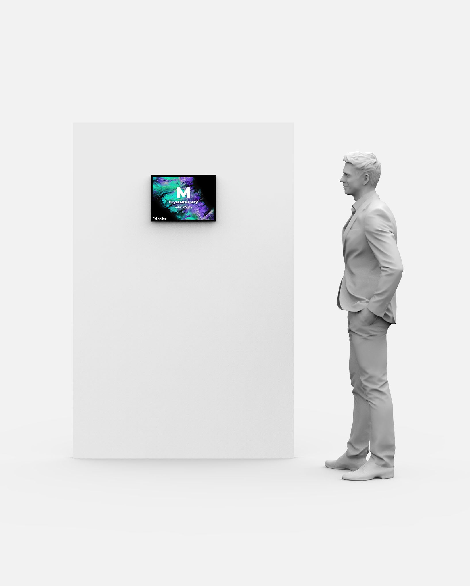 LED Display Lightbox / Glass + Aluminium / M (31×43 cm A3) / Black CrystalDisplay Lightbox - Wheeler Display