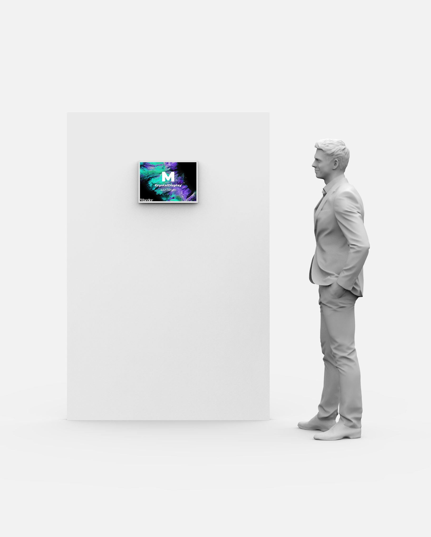 LED Display Lightbox / Glass + Aluminium / M (31×43 cm A3) / Silver CrystalDisplay Lightbox - Wheeler Display