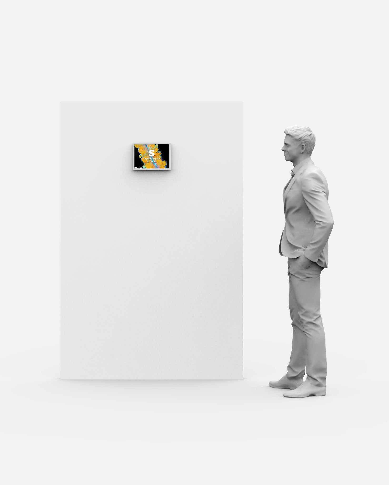 LED Display Lightbox / Glass + Aluminium / S (22.5×31 cm A4) / Silver CrystalDisplay Lightbox - Wheeler Display