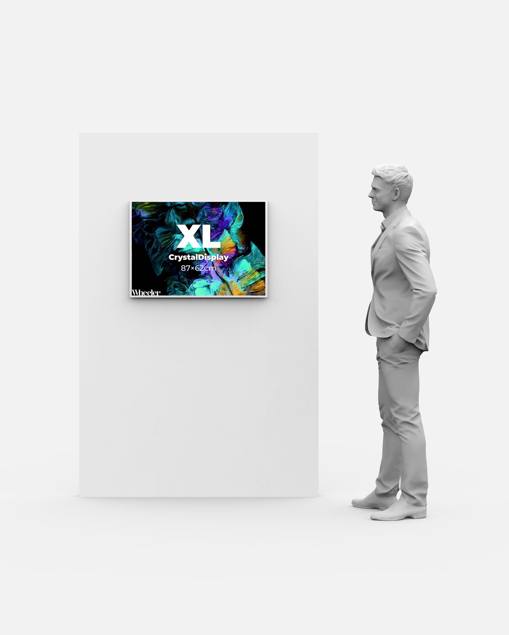 LED Display Lightbox / Glass + Aluminium / XL (60×85 cm A1) / Silver CrystalDisplay Lightbox - Wheeler Display