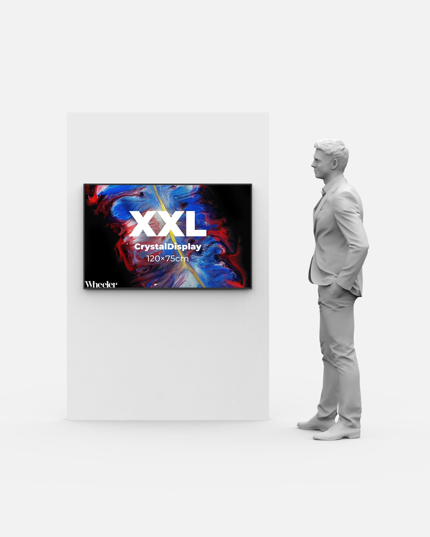 LED Display Lightbox / Glass + Aluminium / XXL (75×120 cm) / Black - Test CrystalDisplay Lightbox - Wheeler Display