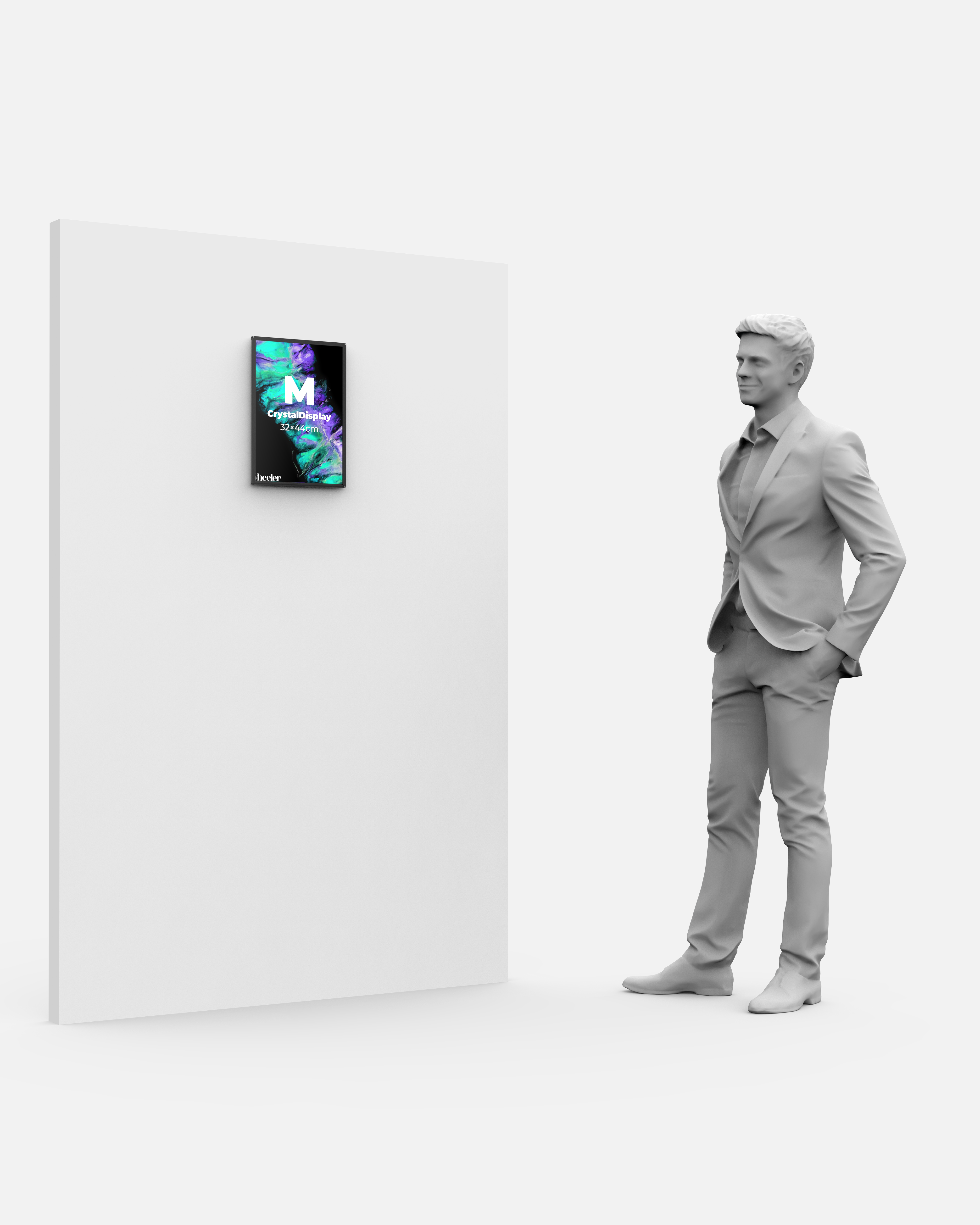 LED Display Lightbox / Glass + Aluminium / M (31×43 cm A3) / Black CrystalDisplay Lightbox - Wheeler Display