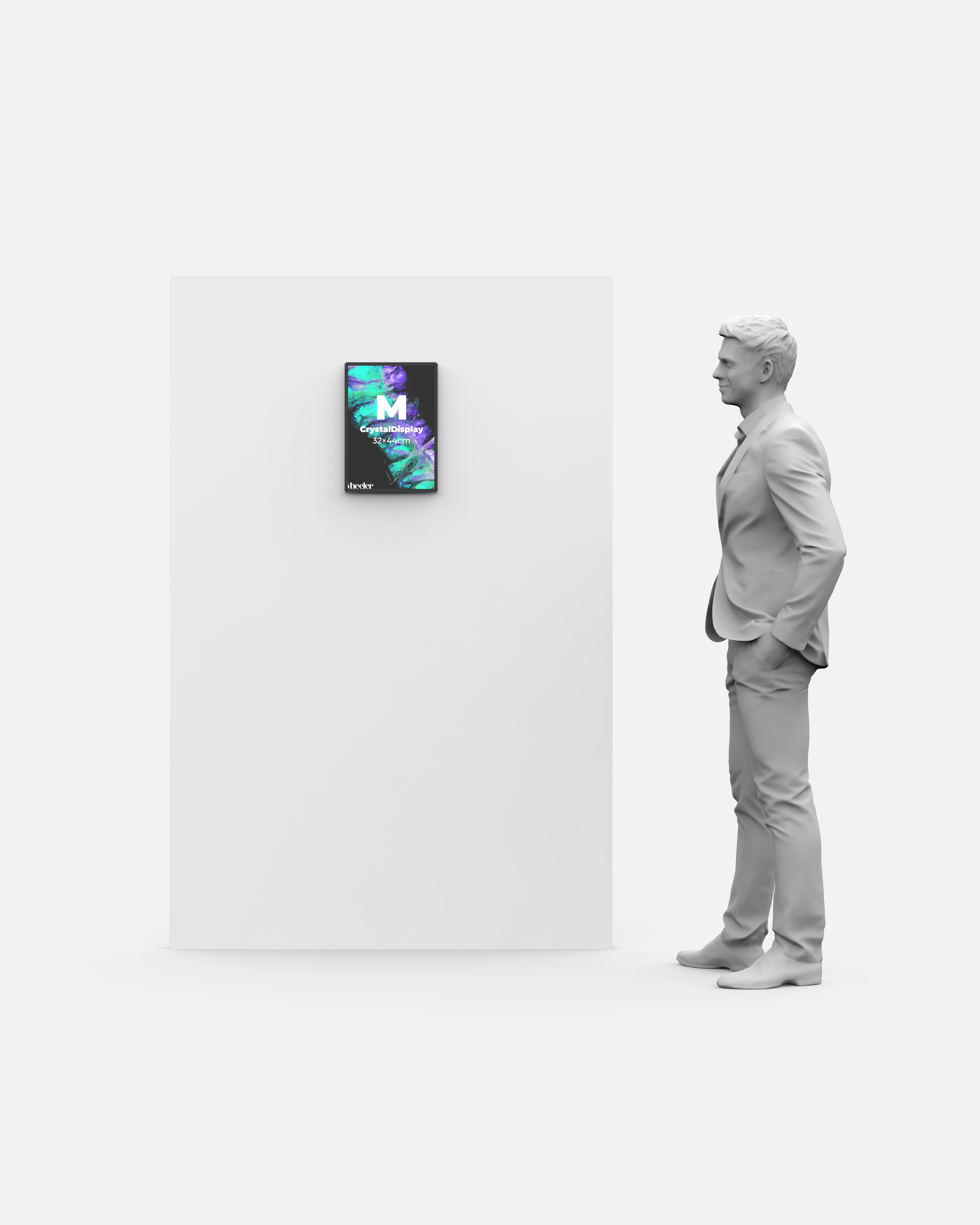 LED Display Lightbox / Glass + Aluminium / M (31×43 cm A3) / Black CrystalDisplay Lightbox - Wheeler Display