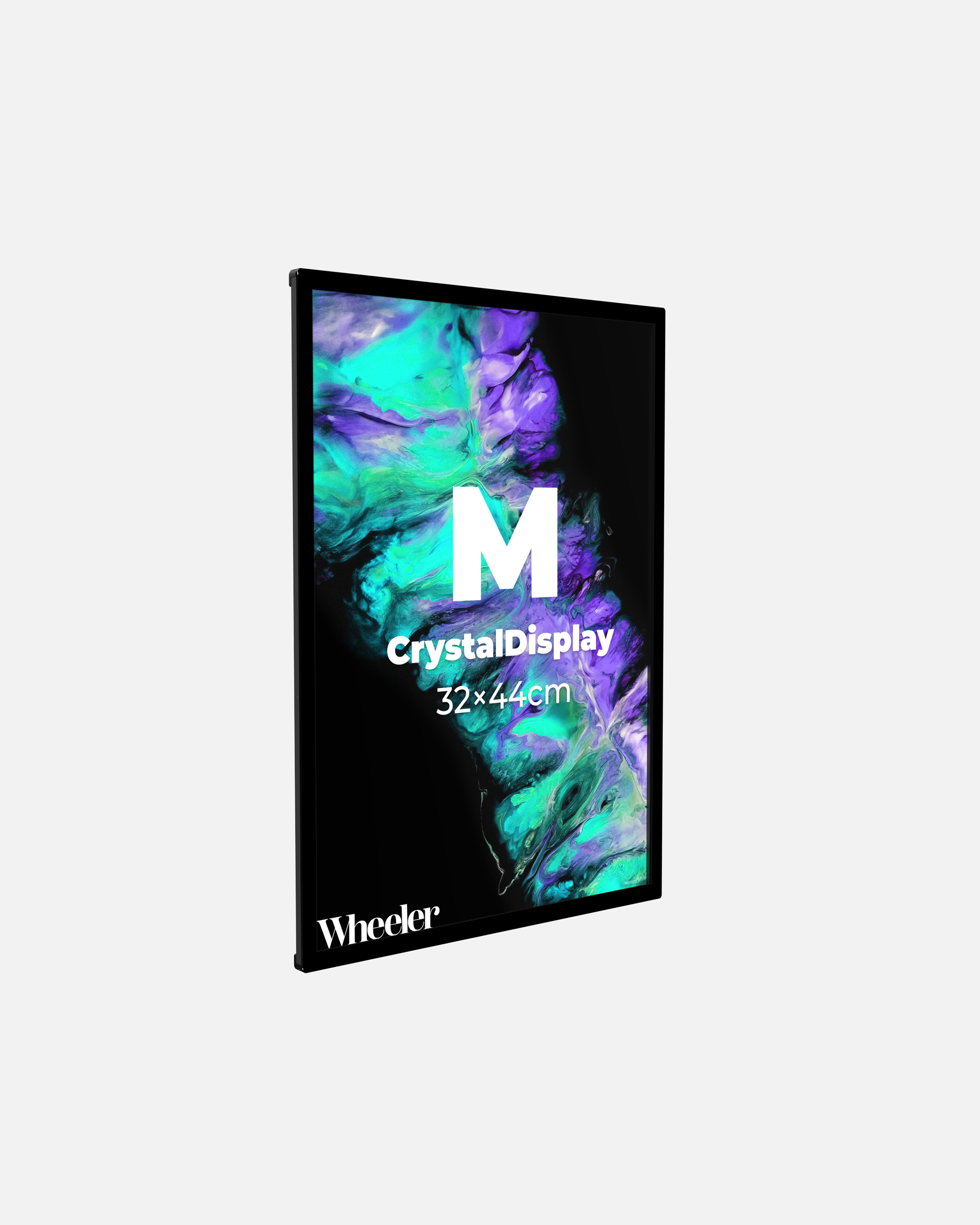 LED Display Lightbox / Glass + Aluminium / M (31×43 cm A3) / Black CrystalDisplay Lightbox - Wheeler Display