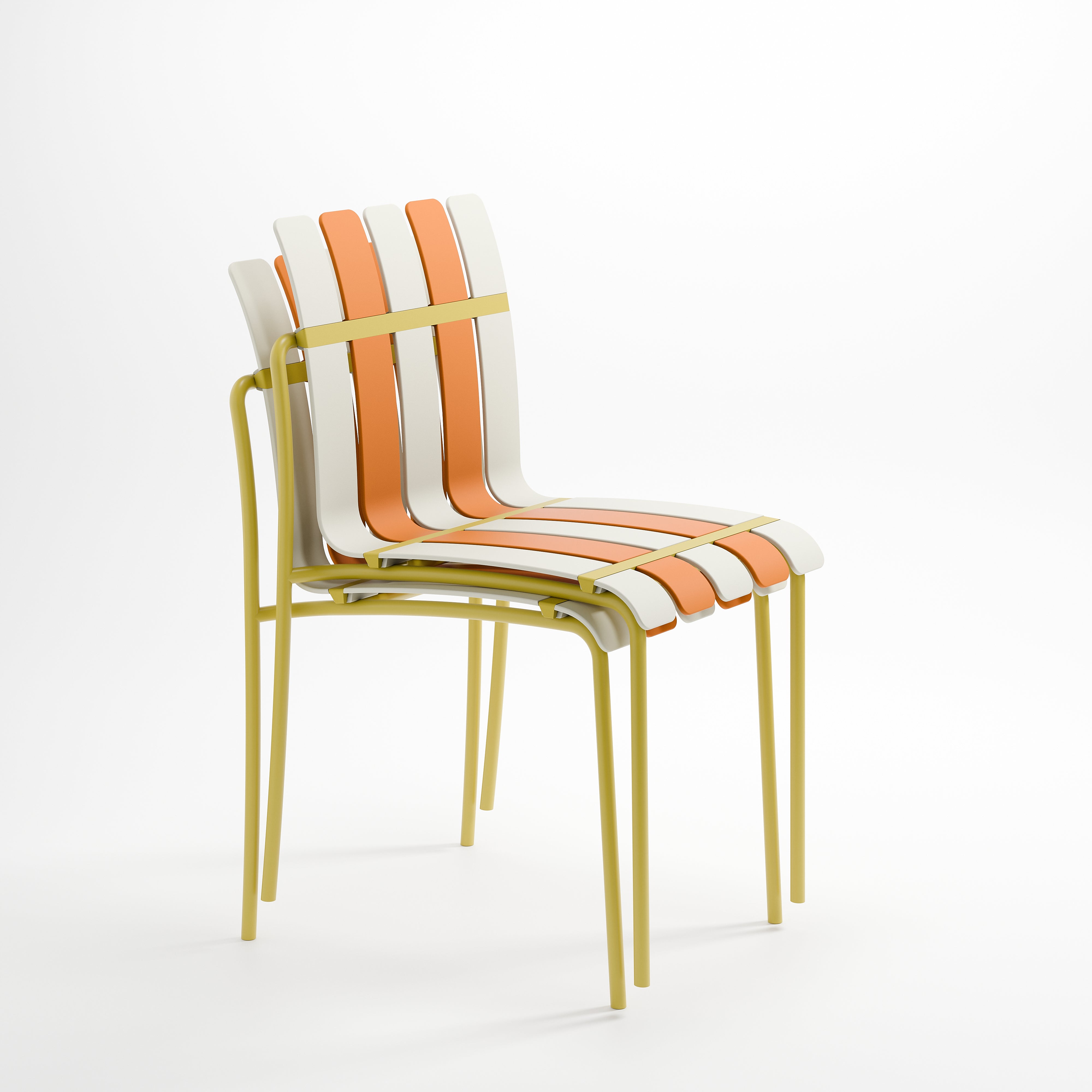 StackChair – Indoor/Outdoor Chair (Orange, Yellow & White) | B2B Pricing Chair - Wheeler Display