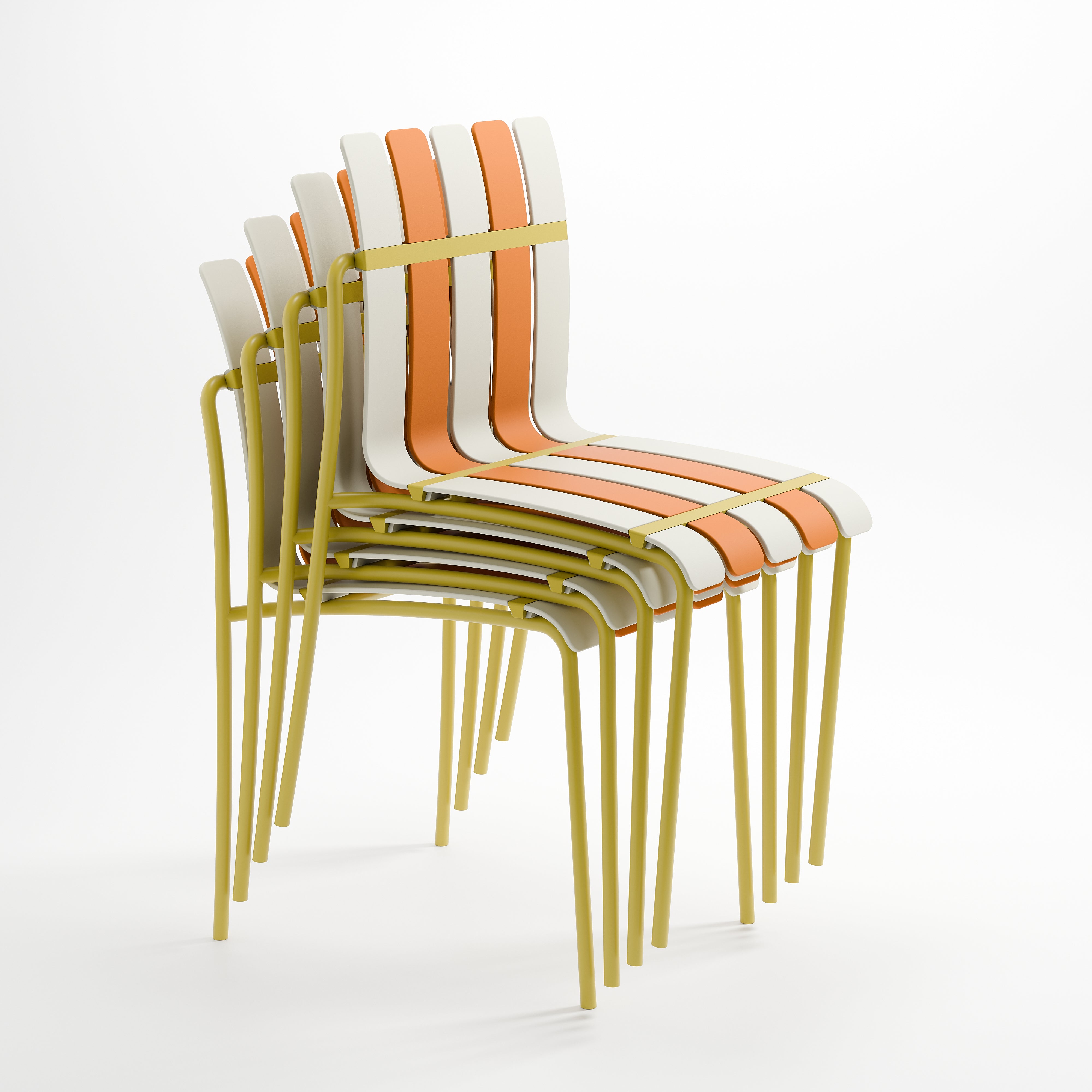 StackChair – Indoor/Outdoor Chair (Orange, Yellow & White) | B2B Pricing Chair - Wheeler Display