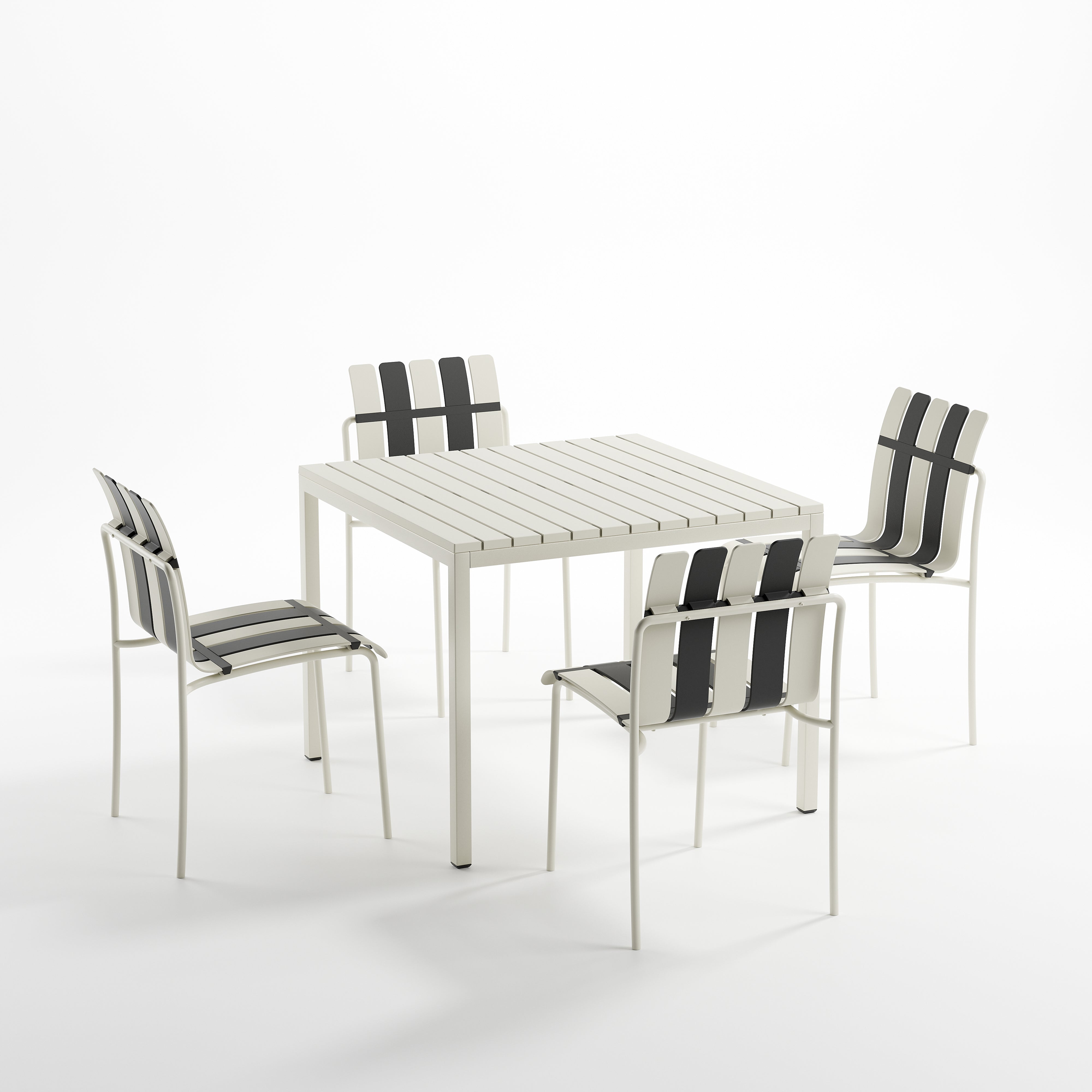 StackChair – Indoor/Outdoor Chair (Black & White) | B2B Pricing Chair - Wheeler Display