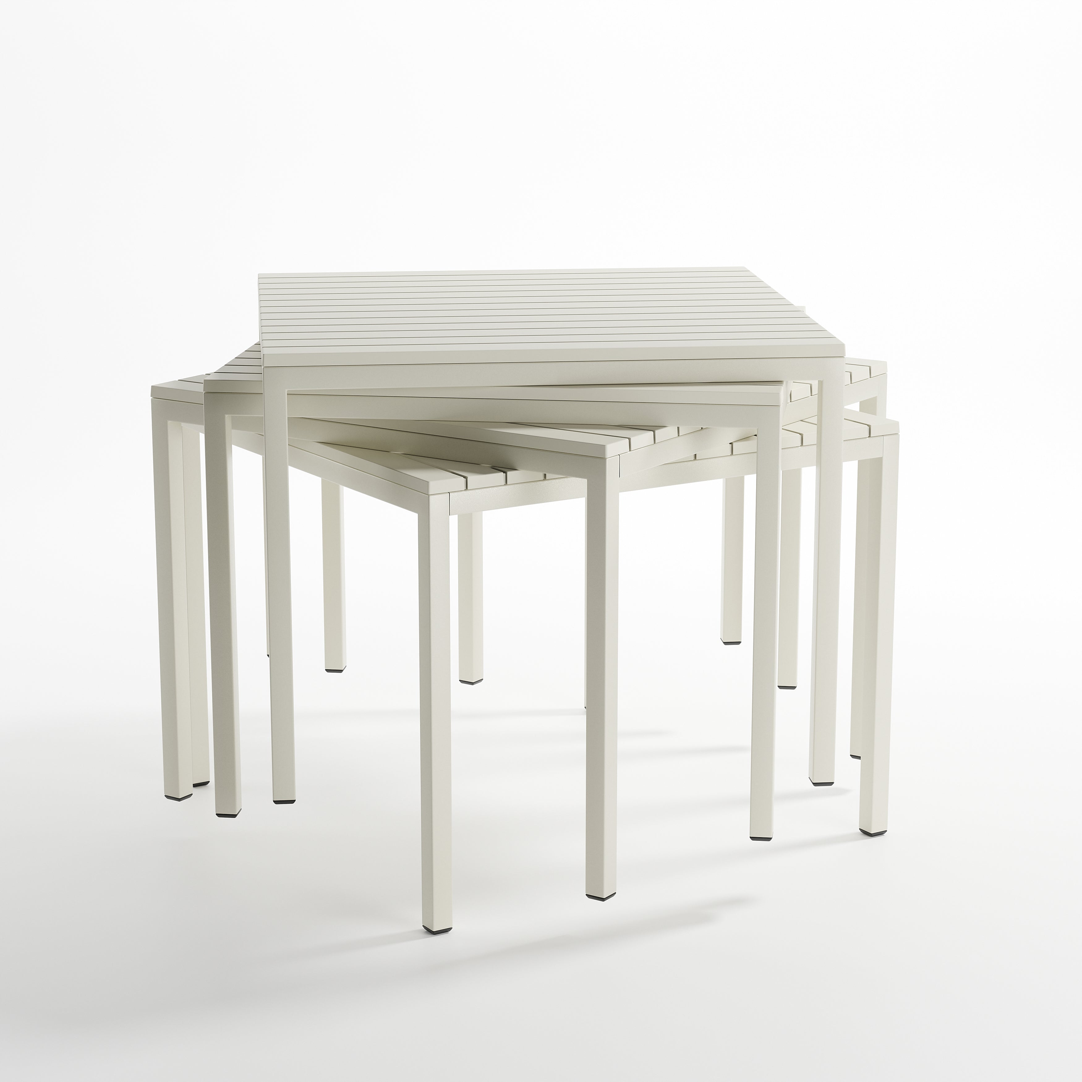 Ondara Outdoor Dining Table (Alba White, 85cm) – Modern Boho Patio Table Table - Marcel Olsen