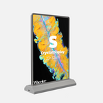LED Display Lightbox / Glass + Aluminium / S (22.5×31 cm A4) / Counter / Rechargeable / Double-Sided CrystalDisplay Lightbox - Wheeler Display