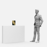 LED Display Lightbox / Glass + Aluminium / S (22.5×31 cm A4) / Counter / Rechargeable / Double-Sided CrystalDisplay Lightbox - Wheeler Display