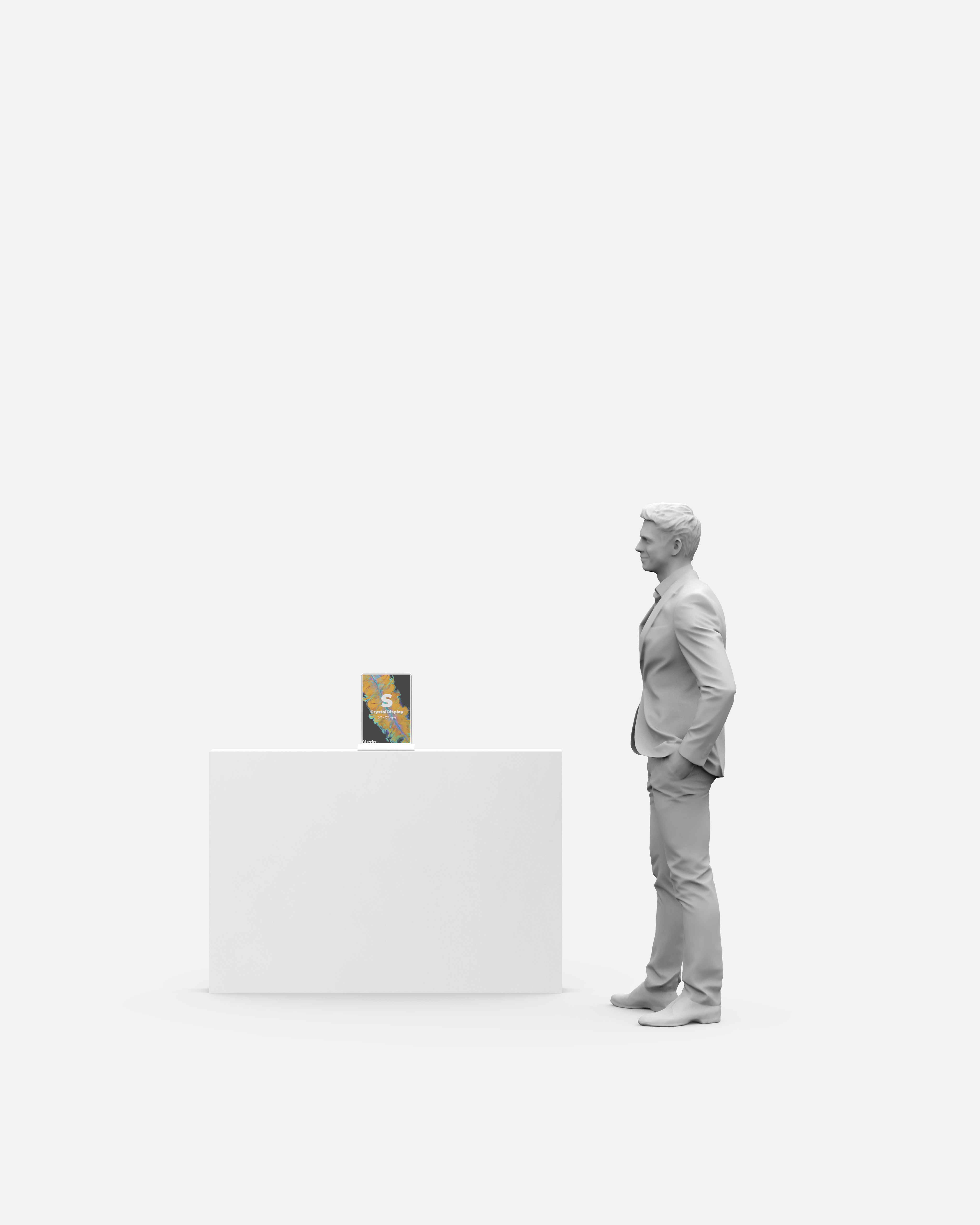 LED Display Lightbox / Glass + Aluminium / S (22.5×31 cm A4) / Counter / Rechargeable / Double-Sided CrystalDisplay Lightbox - Wheeler Display