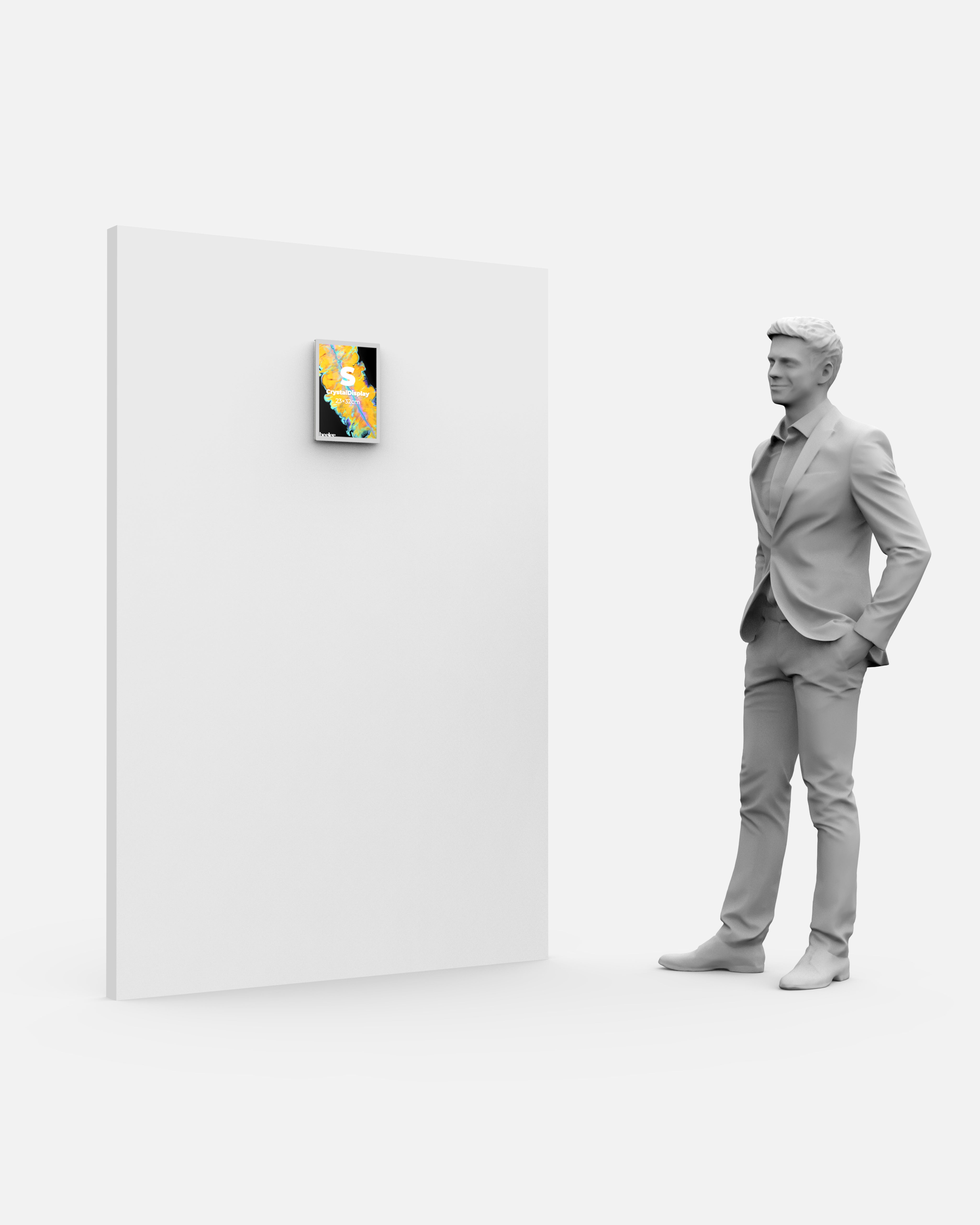 LED Display Lightbox / Glass + Aluminium / S (22.5×31 cm A4) / Silver CrystalDisplay Lightbox - Wheeler Display