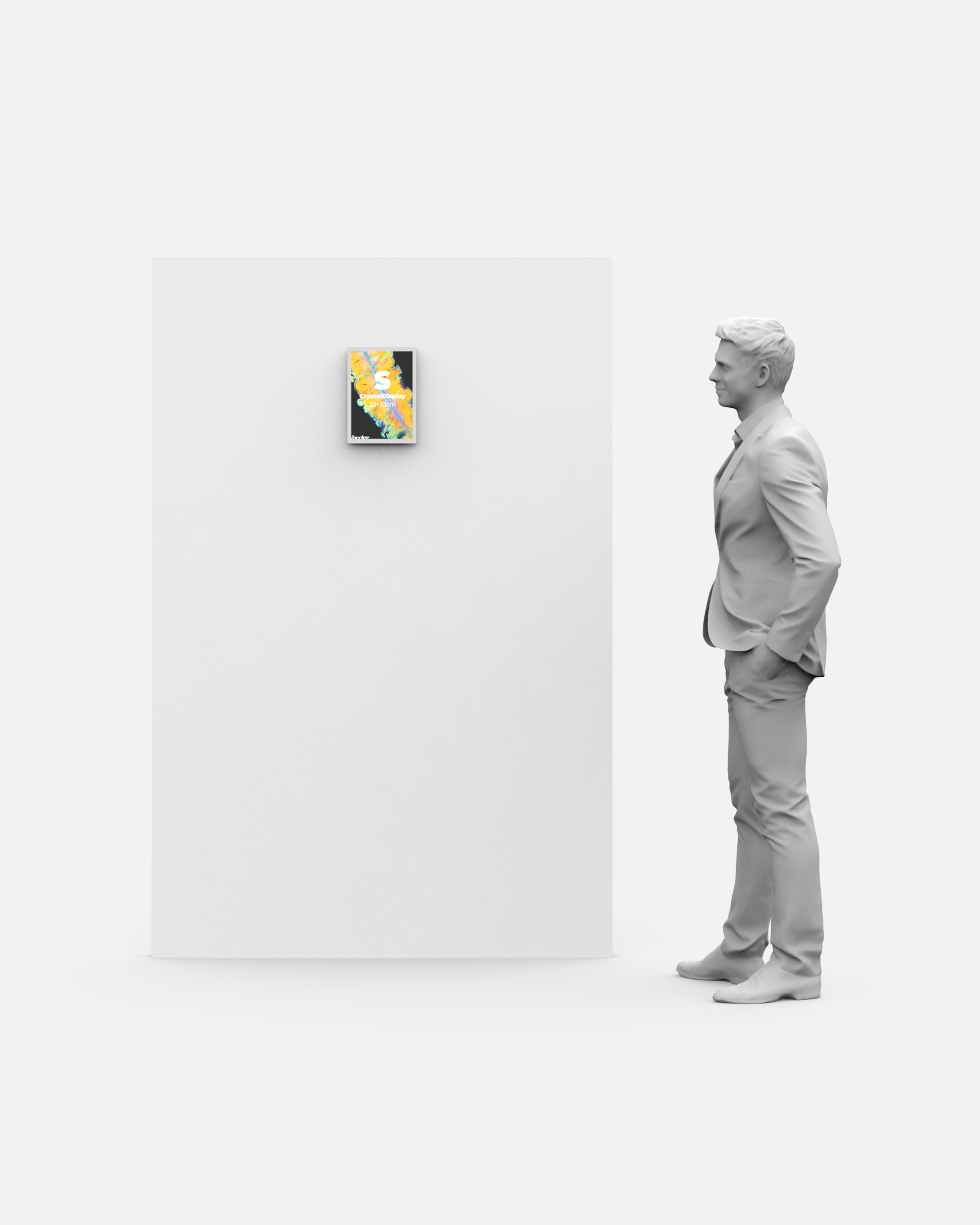 LED Display Lightbox / Glass + Aluminium / S (22.5×31 cm A4) / Silver CrystalDisplay Lightbox - Wheeler Display