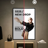 LED Display Lightbox / Glass + Aluminium / XXL (75×120 cm) / Black - Test CrystalDisplay Lightbox - Wheeler Display