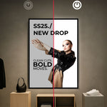 LED Display Lightbox / Glass + Aluminium / S (22.5×31 cm A4) / Silver CrystalDisplay Lightbox - Wheeler Display