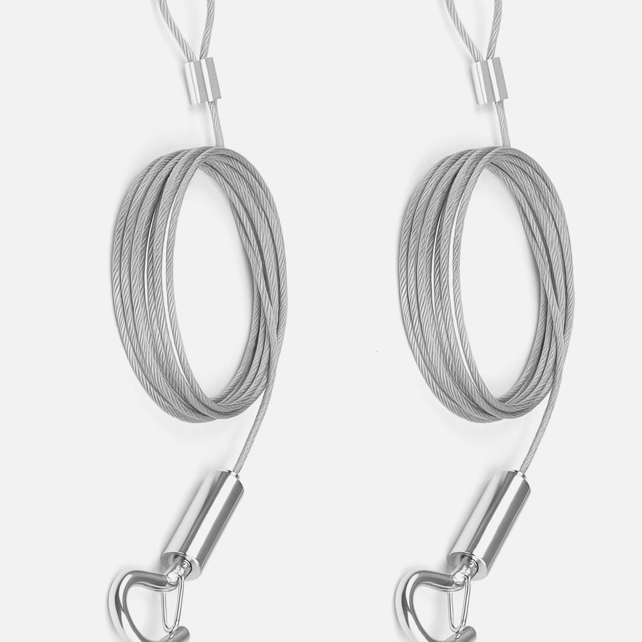 Suspension Wire Hanging Kit for CrystalDisplay Frames – 2 m Adjustable Steel Cable with Hook - Wheeler Display