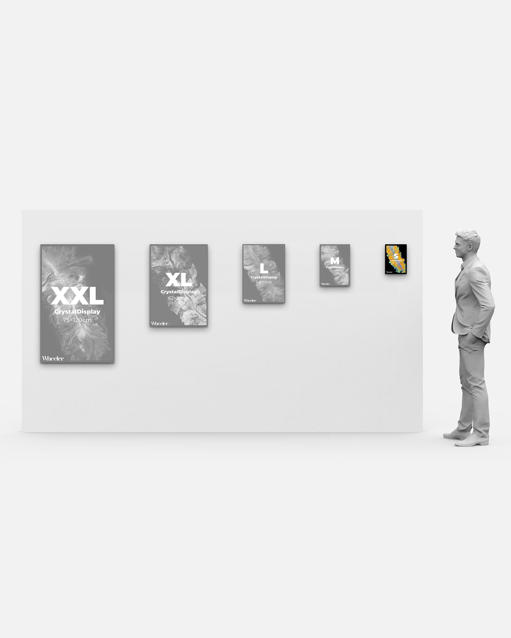 LED Display Lightbox / Glass + Aluminium / S (22.5×31 cm A4) / Silver CrystalDisplay Lightbox - Wheeler Display