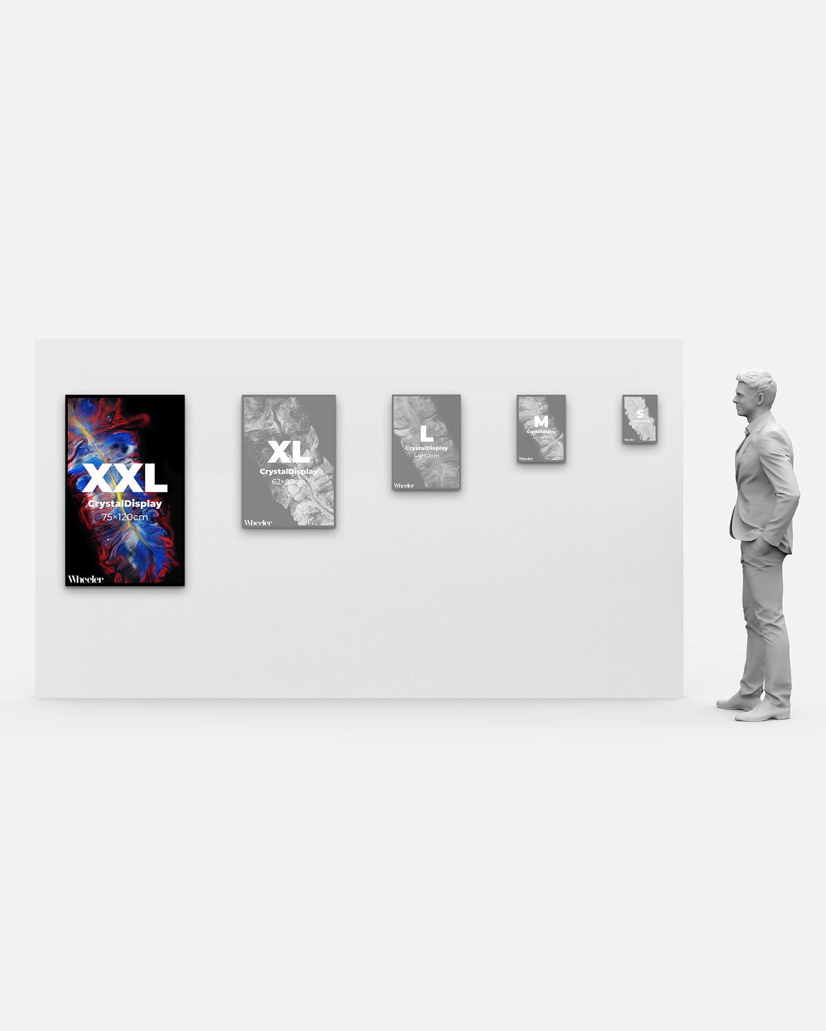 LED Display Lightbox / Glass + Aluminium / XXL (75×120 cm) / Black - Test CrystalDisplay Lightbox - Wheeler Display