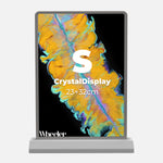 LED Display Lightbox / Glass + Aluminium / S (22.5×31 cm A4) / Counter / Rechargeable / Double-Sided CrystalDisplay Lightbox - Wheeler Display