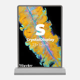 LED Display Lightbox / Glass + Aluminium / S (22.5×31 cm A4) / Counter / Rechargeable / Double-Sided CrystalDisplay Lightbox - Wheeler Display