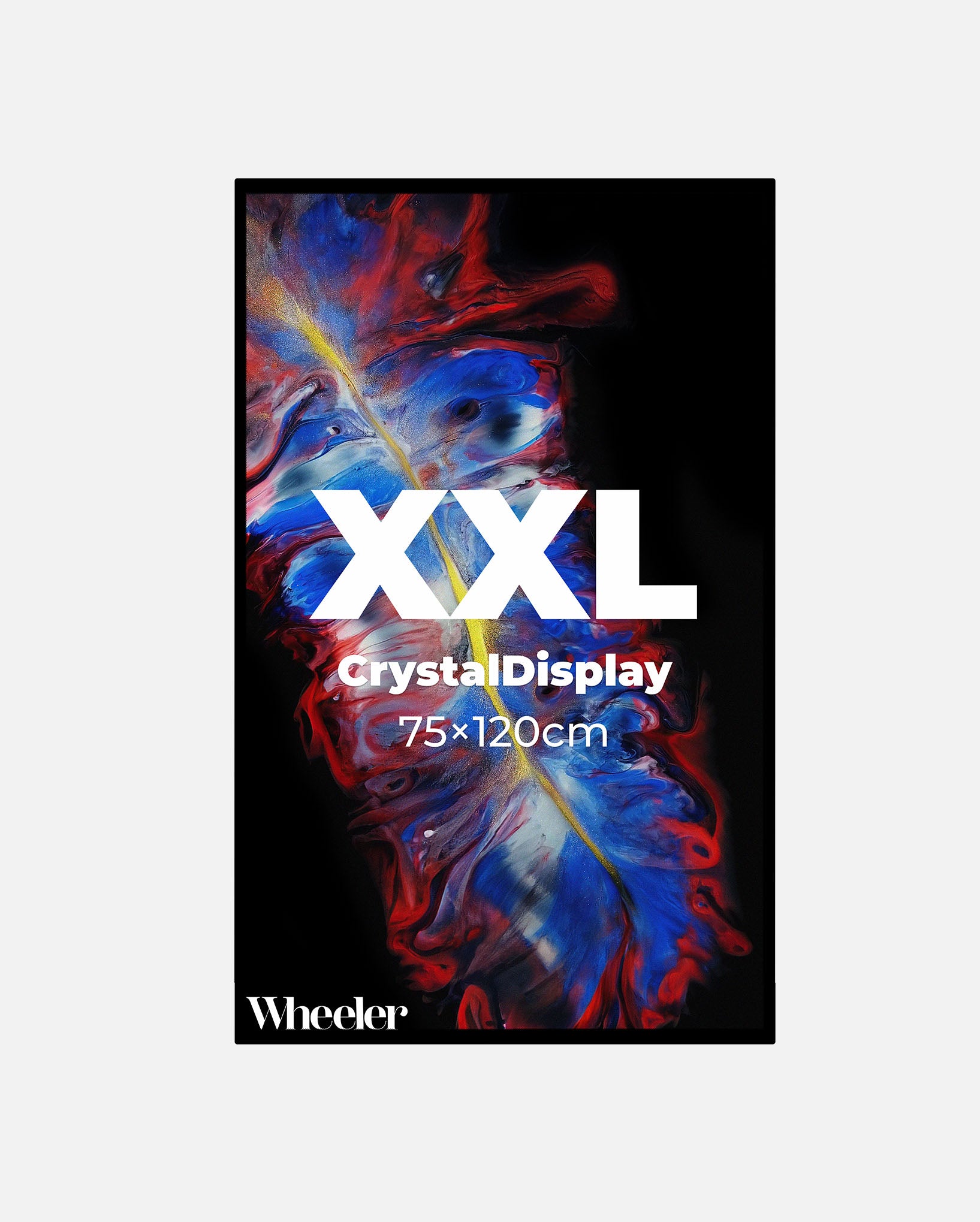 LED Display Lightbox / Glass + Aluminium / XXL (75×120 cm) / Black - Test CrystalDisplay Lightbox - Wheeler Display