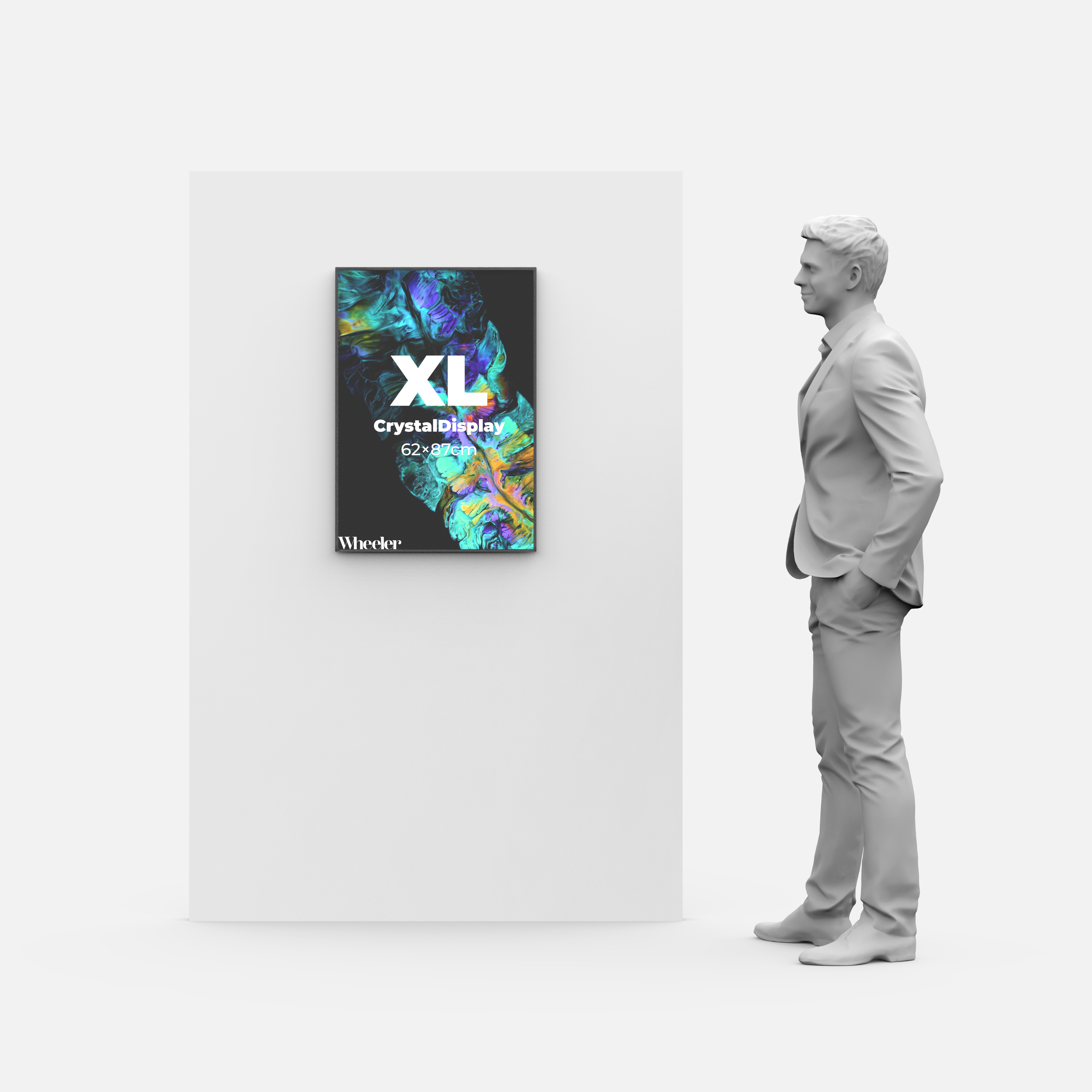 LED Display Lightbox / Glass + Aluminium / XL (60×85 cm A1) / Black CrystalDisplay Lightbox - Wheeler Display