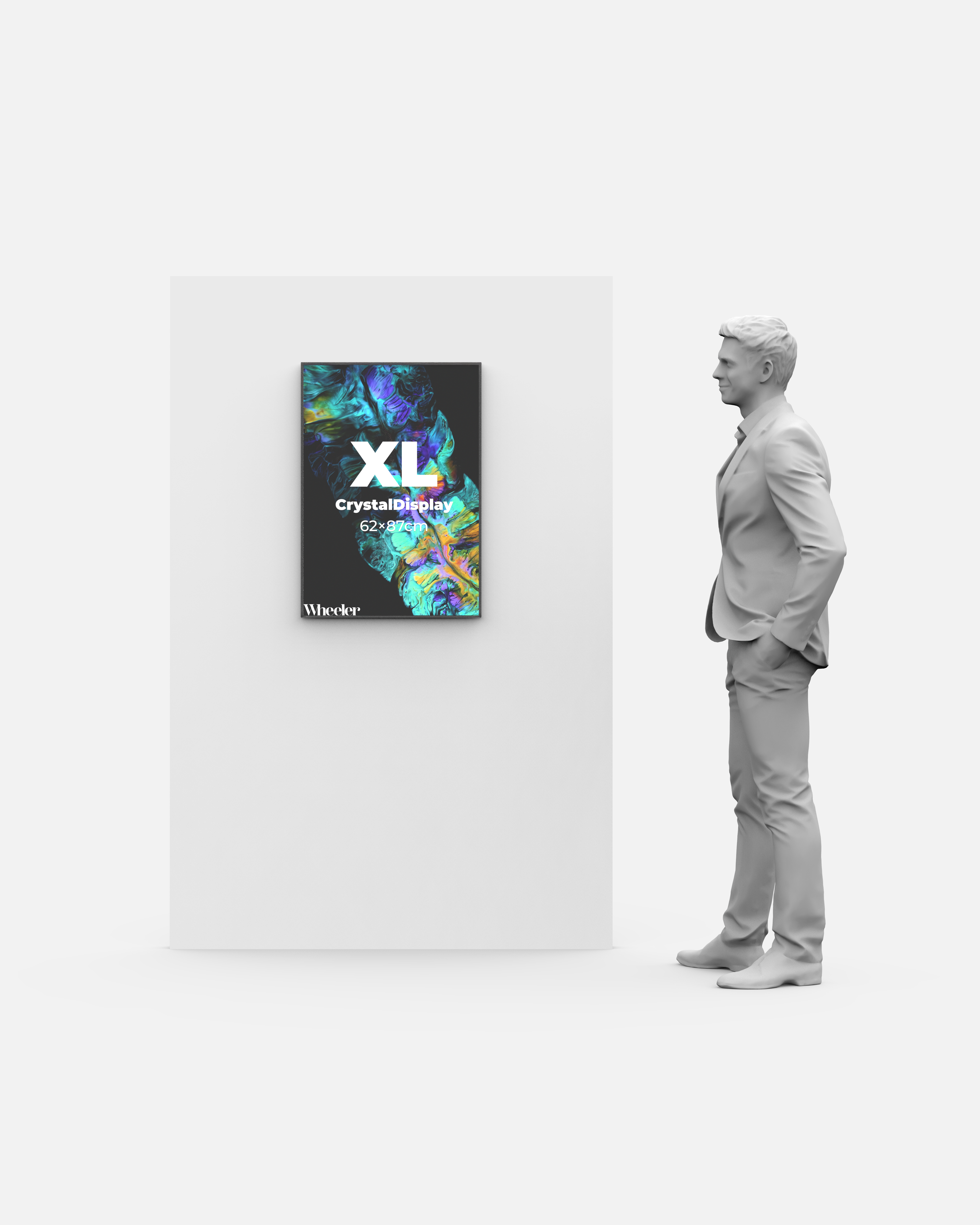 LED Display Lightbox / Glass + Aluminium / XL (60×85 cm A1) / Black CrystalDisplay Lightbox - Wheeler Display