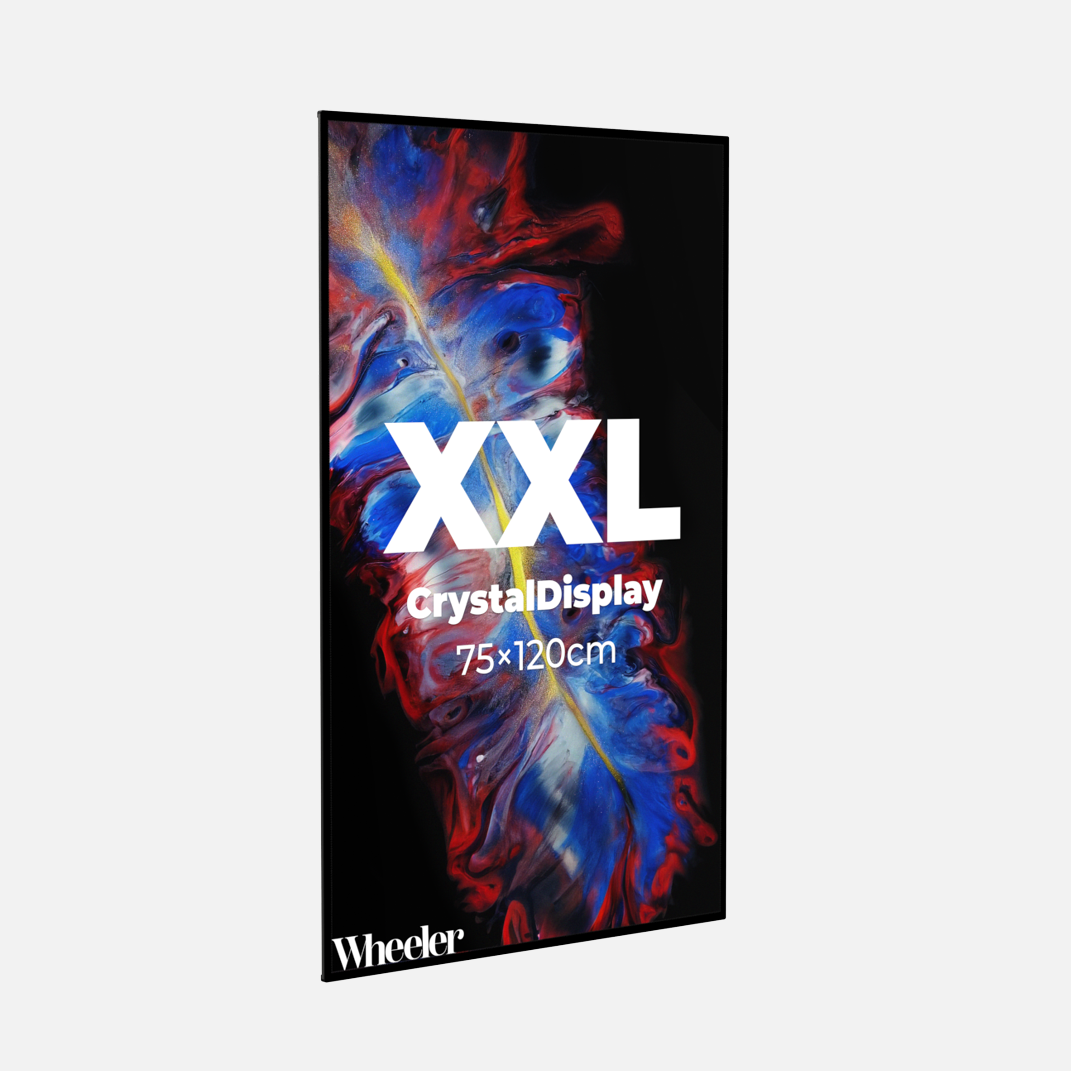LED Display Lightbox / Glass + Aluminium / XXL (75×120 cm) / Black - Test CrystalDisplay Lightbox - Wheeler Display