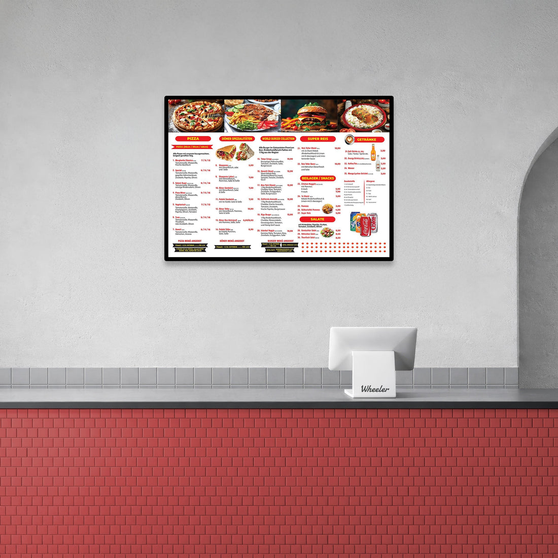 Döner & Pizza Menu Board – L A2 LED Lightbox Installation | Germany