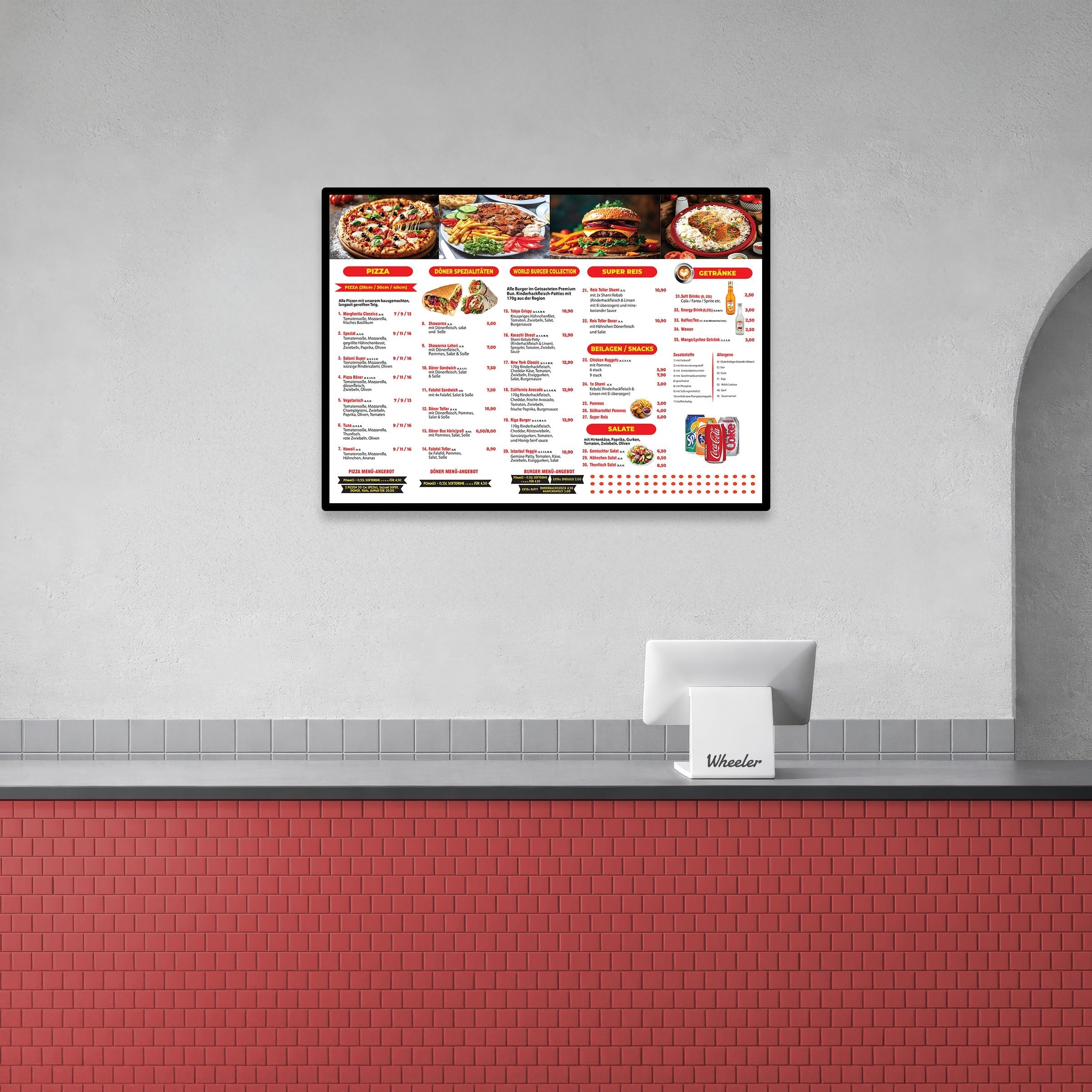 Döner & Pizza Menu Board – L A2 LED Lightbox Installation | Germany