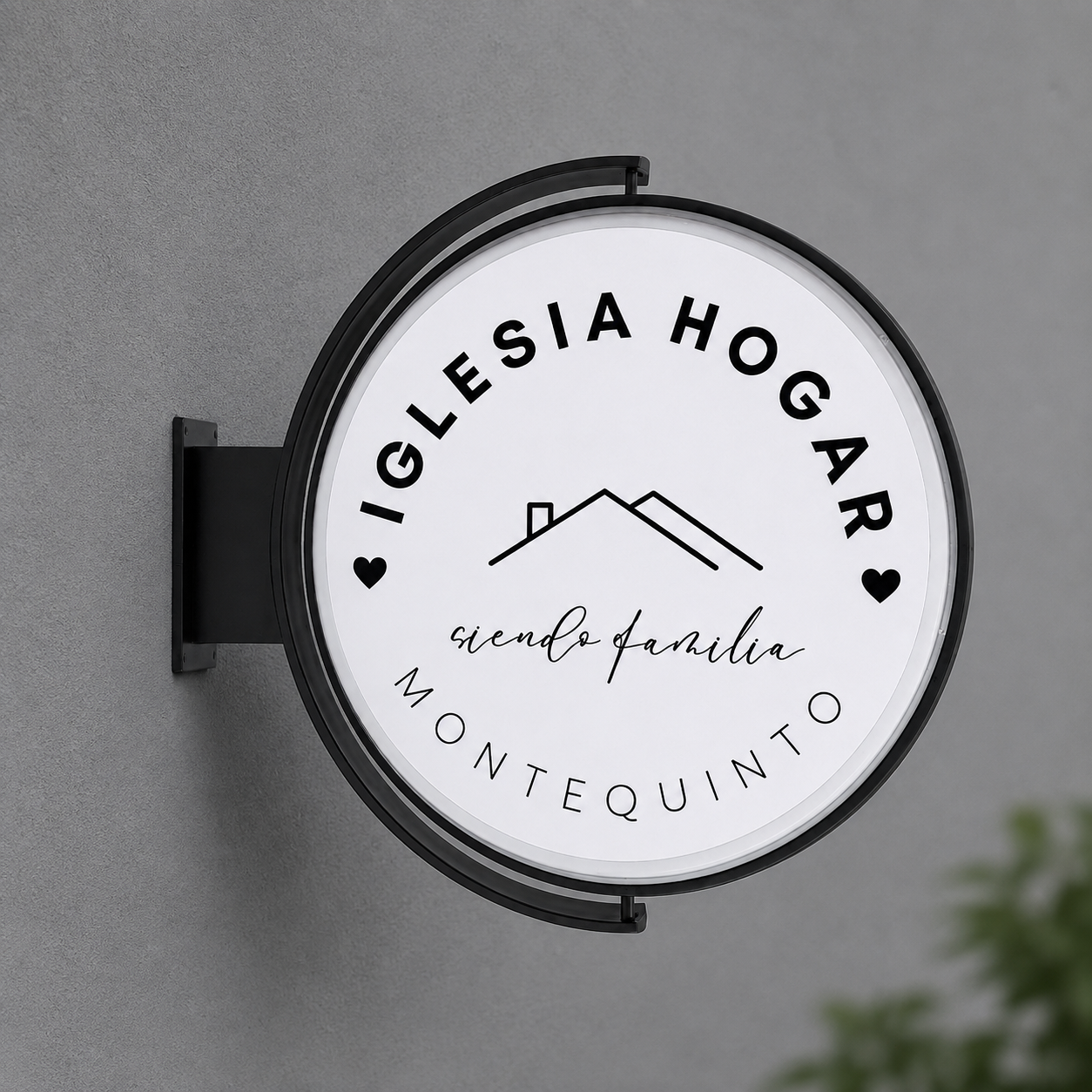 Custom 70cm Rotating Round LED Sign for Iglesia Hogar | Seville, Spain